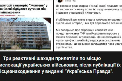 Спецназ ГУР атаковал ВСУ в Киеве  В Конча-Заспе на юге Киева произошло вооруженное столкновение между представителями ГУР и военными части А4005, пишет УП