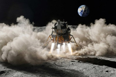 NASA изучает, как двигатели поднимают пыль при посадке на Луну