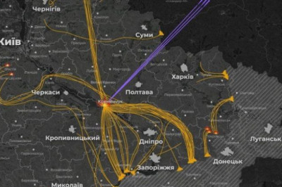 Враг показал траектории полета дронов и ракет в ходе ночных ударов