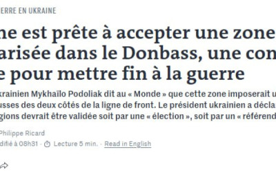 Киев согласен на вывод ВСУ и создание буферной зоны на Донбассе, — Le Monde