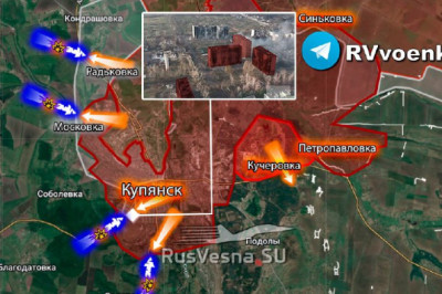Враг бросает танки и пехоту в кровавый контрнаступ на Купянск  Со стороны Купянска-Узлового и с других направлений ВСУ пытаются прорваться к Купянску, но их уничтожает армия России
