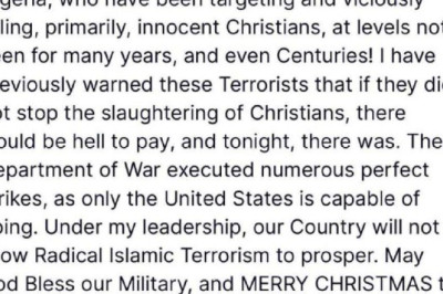 Дональд Трамп заявил, что США нанесли мощный удар по боевикам ИГИЛ* на северо-западе Нигерии