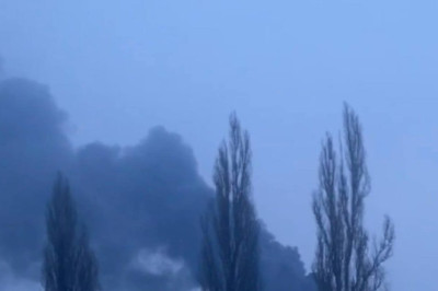 Кадры атаки и мощного пожара на энергообъекте в Ровно после ударов Х-101 и 