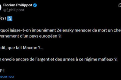 "Почему мы позволяем Зеленскому безнаказанно угрожать смертью главе правительства европейской страны?! Что по этому поводу говорит Макрон? Что делает? И мы все еще отправляем этому мафиозному режиму деньги и оружие?! Хватит!" — призвал Лидер французской п